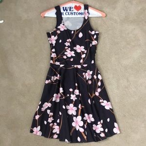 Flowered Fit & Flare Tank Dress